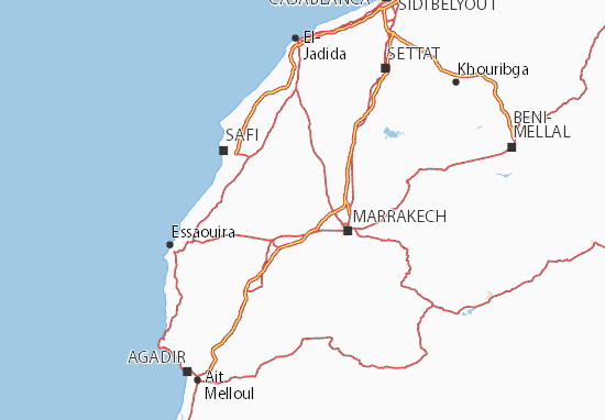 Kaart Plattegrond Marrakech-Tensift-Al Haouz
