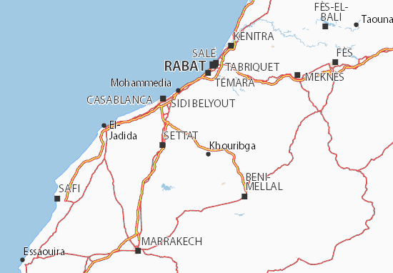 Kaart Plattegrond Chaouia-Ouardigha