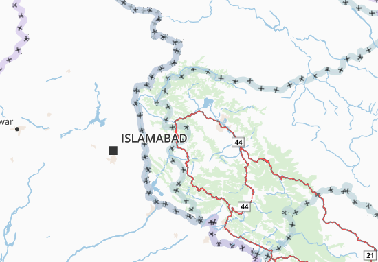 Kaart Plattegrond Azad Kashmir Province