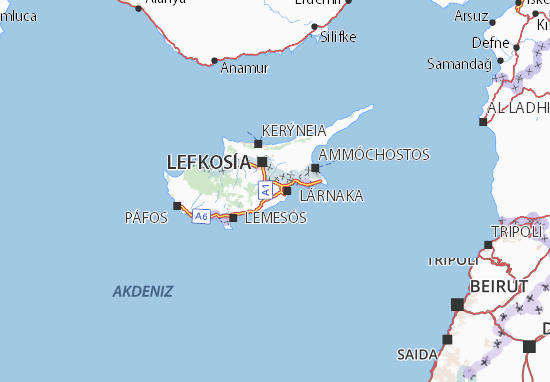 Kaart Plattegrond Lárnaka