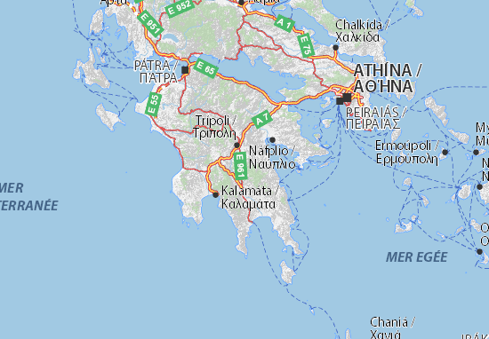 Pelopónnisos Map