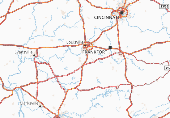 Kaart Plattegrond Kentucky