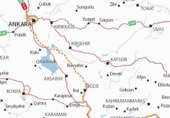 Karte Stadtplan Nevşehir