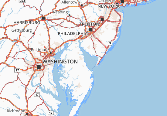 Kaart Plattegrond Delaware