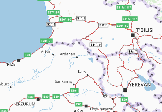 Karte Stadtplan Ardahan