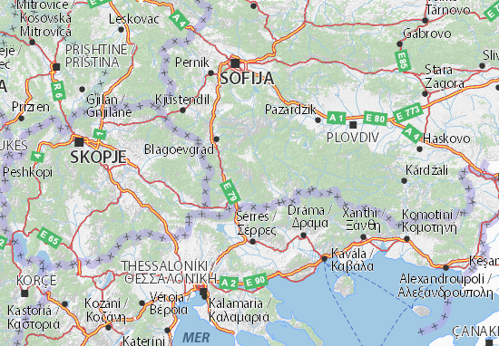 Kaart Plattegrond Blagoevgrad