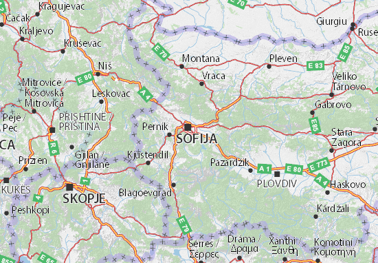 Mapa Sofija-Grad