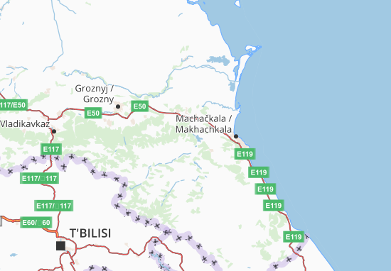 Kaart Plattegrond Dagestan Respublika
