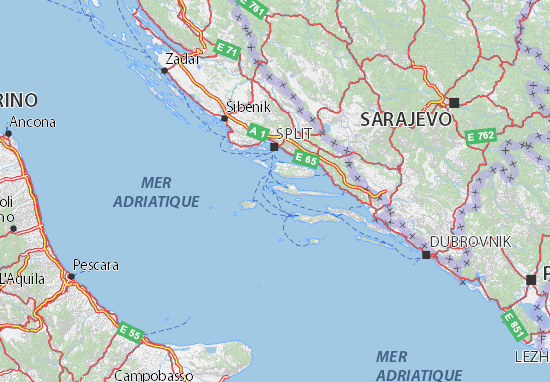 Karte Stadtplan Splitsko-dalmatinska županija