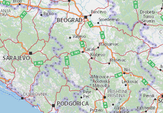 Mapa Moravički okrug