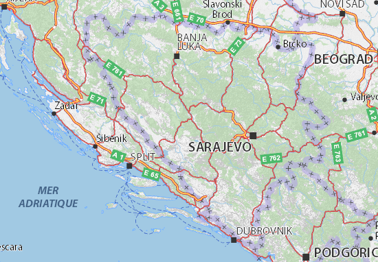 Kaart Plattegrond Federacija Bosne i Hercegovine