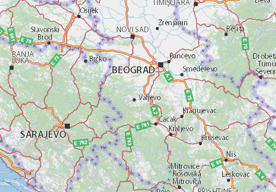 Mapa Kolubarski okrug