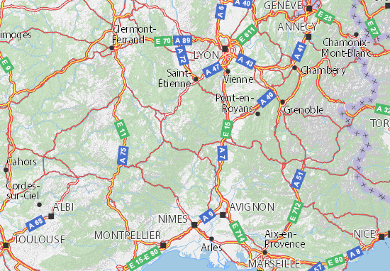 Map of Ardèche - Michelin Ardèche map - ViaMichelin