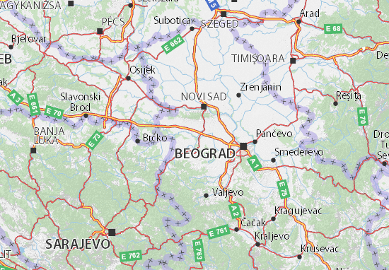 Kaart Plattegrond Sremski okrug