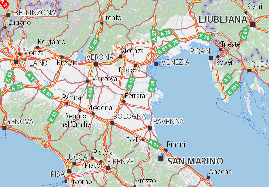 Karte Stadtplan Rovigo