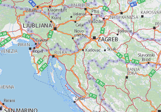 Kaart Plattegrond Karlovačka županija