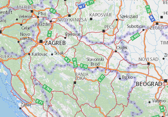 Kaart Plattegrond Požeško-slavonska županija