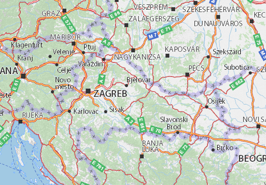 Bjelovarsko-bilogorska županija Map