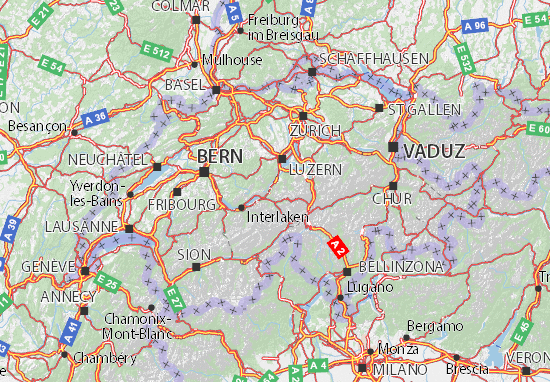 Kaart Plattegrond Schweiz