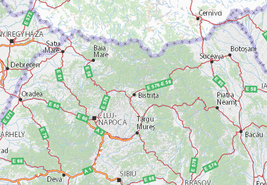 Karte Stadtplan Bistriţa-Năsăud