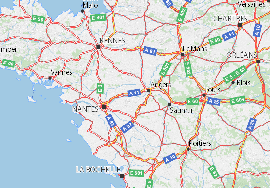 Kaart Plattegrond Pays de la Loire
