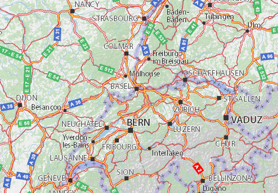 Mapa Plano Basel-Landschaft
