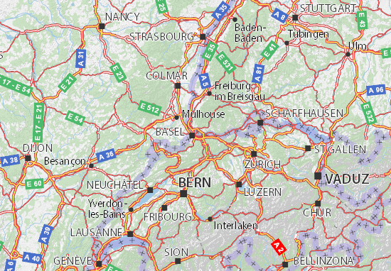 Kaart Plattegrond Basel-Stadt