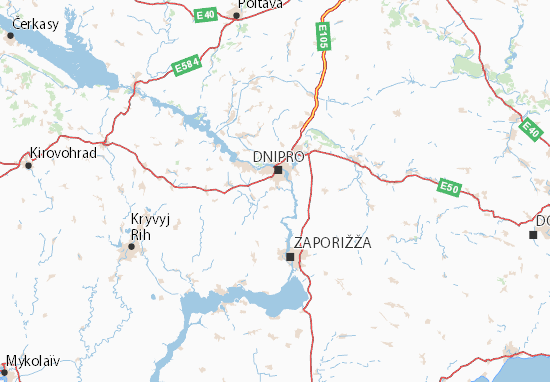 Dnipropetrovs&#x27;ka oblast Map