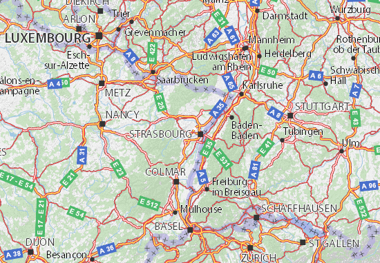 Kaart Plattegrond Bas-Rhin