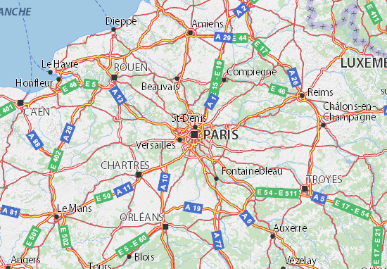 Kaart Plattegrond Ville-de-Paris