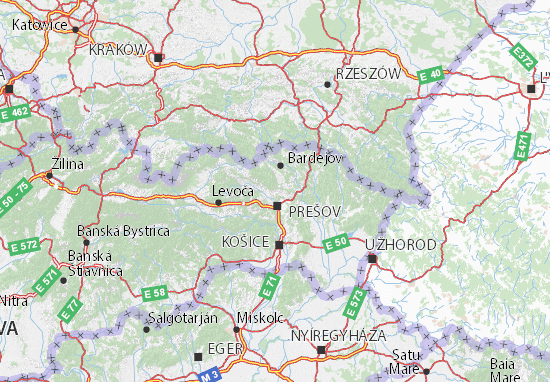 Carte-Plan Prešovský kraj