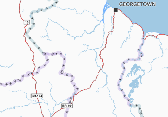 Karte Stadtplan Potaro-Siparuni
