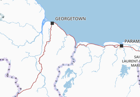 Kaart Plattegrond East Berbice-Corentyne