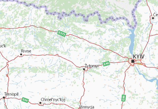 Kaart Plattegrond Zhytomyrs&#x27;ka oblast