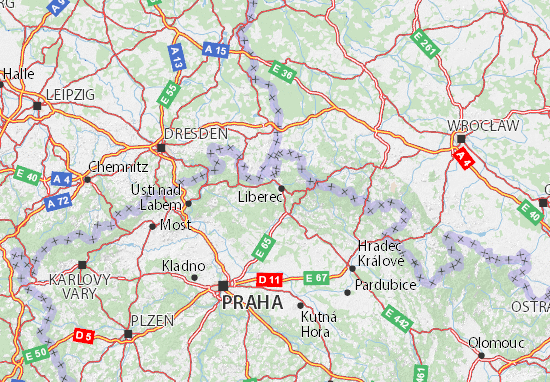 Kaart Plattegrond Liberecký