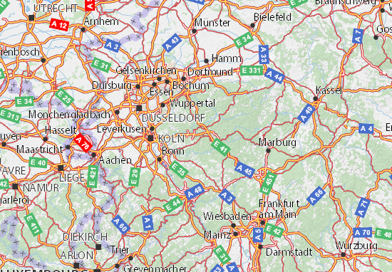 Kaart Plattegrond Nordrhein-Westfalen