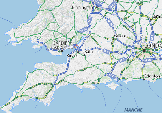 Kaart Plattegrond Bath and North East Somerset