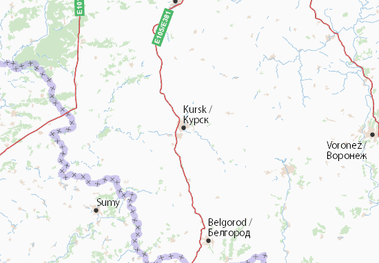 Mapa Kurskaja oblast&#x27;