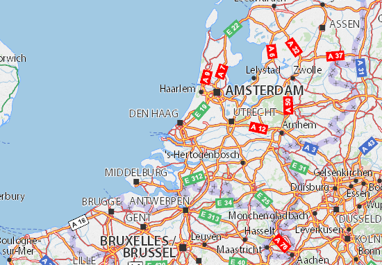 Karte Stadtplan Zuid-Holland
