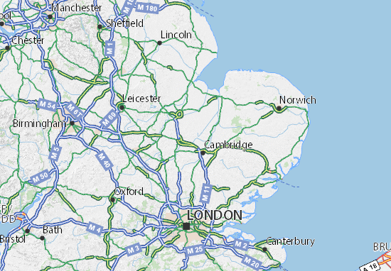 Mapa Cambridgeshire