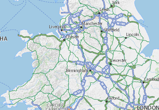 Kaart Plattegrond England