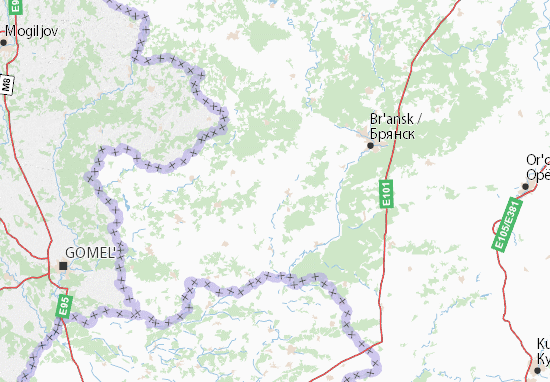 Kaart Plattegrond Brjanskaja oblast&#x27;