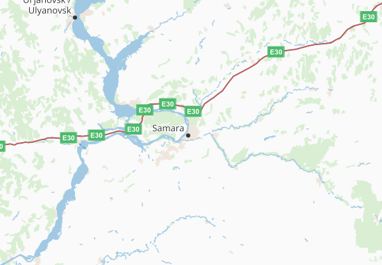 Mapa Samarskaja oblast&#x27;