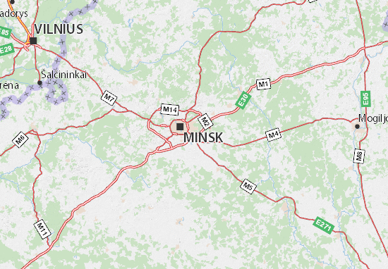 Kaart Plattegrond Minskaja vobłasć