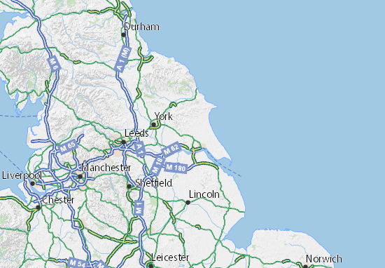Kaart Plattegrond East Riding of Yorkshire
