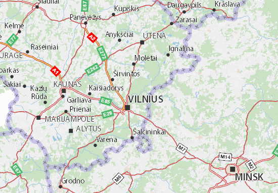 Kaart Plattegrond Vilniaus apskritis
