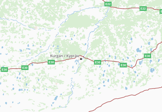 Kaart Plattegrond Kurganskaja oblast&#x27;