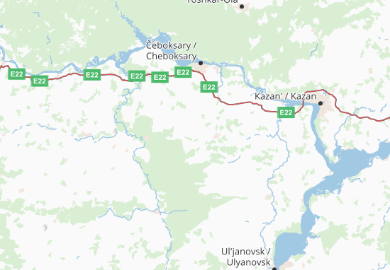 Čuvašskaja Respublika Map