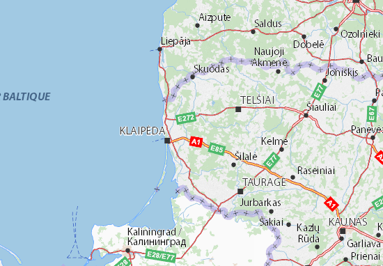 Kaart Plattegrond Klaipėdos apskritis