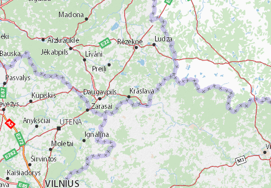 Karte Stadtplan Krāslavas novads